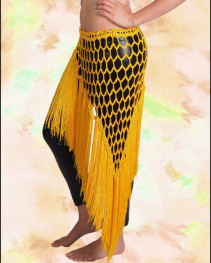7054A - Crochet Triangle Scarf with Fringes