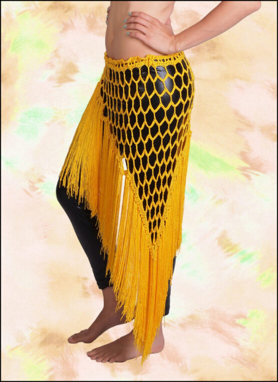 7054A - Crochet Triangle Scarf with Fringes
