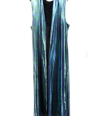 2521 - Striped Foil hooded duster-o/s