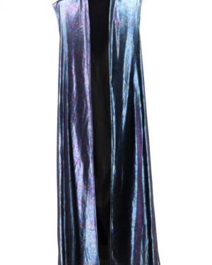 2523 - Swirl Foil hooded duster-Purple/Blue-o/s