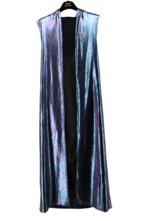 2523 - Swirl Foil hooded duster-Purple/Blue-o/s