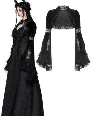 BW159 - Lace cape with flower bell sleeves