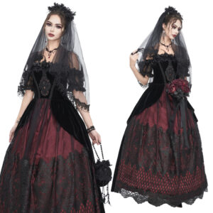 ESKT4502 - Gothic lace off shoulder dress
