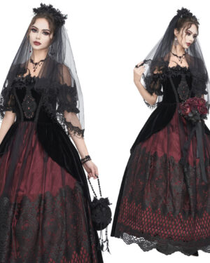 ESKT4502 - Gothic lace off shoulder dress