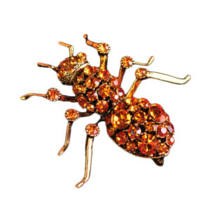 P4756 - Ant Brooch, Gold Rhinestones