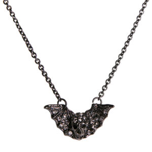 RSN2308 - Black Skull with Wings Necklace