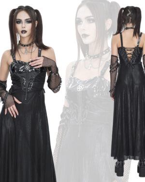 SKT189 - Gothic pentagram maxi dress