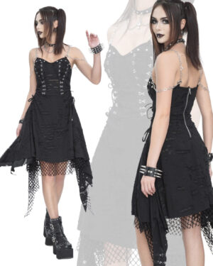 SKT201 - Distressed net dress