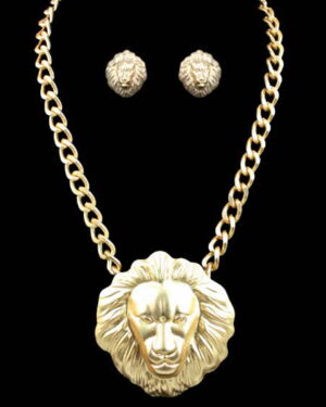 SNE4008MGD - Lionhead Necklace - Matte Gold
