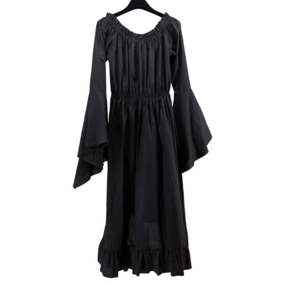 2338 - Black cotton chemise bell sleeve dress - Image 2