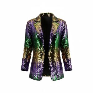 2662 - Mardi Gras sequin tricolor blazer