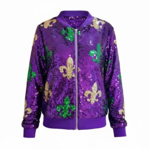 2663 - Mardi Gras sequin Fleur de Lis jacket