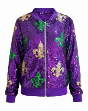 2663 - Mardi Gras sequin Fleur de Lis jacket