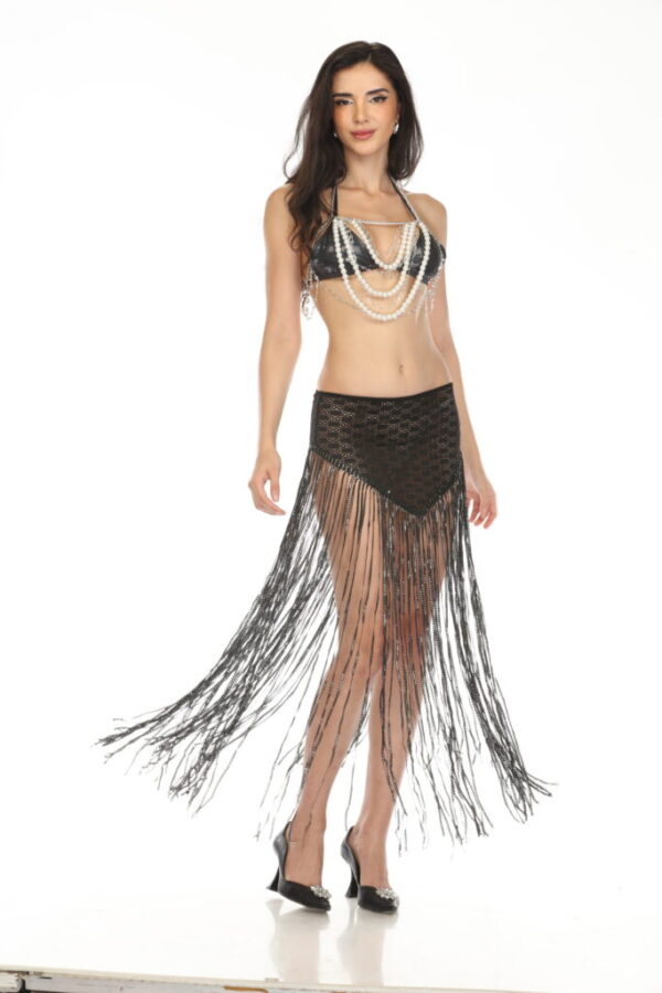 564 - Lace fringe hip skirt with shimmering tassels - Image 15