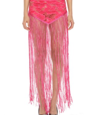 564 - Lace fringe hip skirt with shimmering tassels