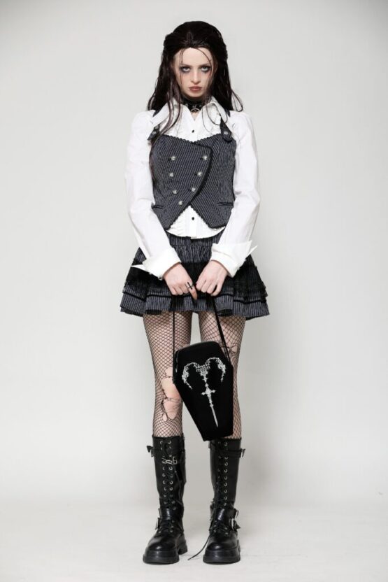 ABG013 - Coffin style handbag with sword print - Image 6