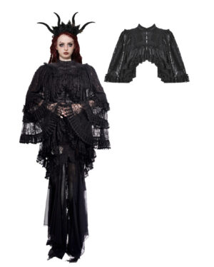 BW151 - Elegant gothic vintage lace oversized sleeves cape