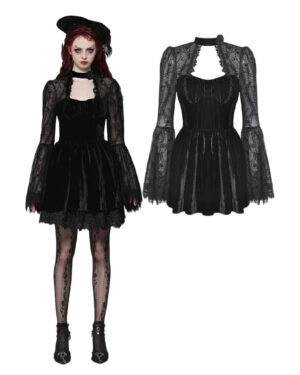 DW1033 - Dark floral lace dress