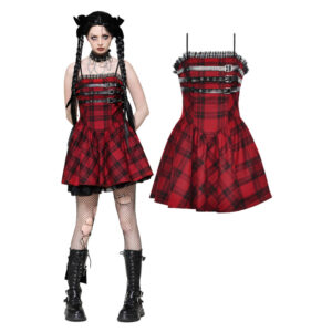 DW1052 - Punk striped ruffle dress