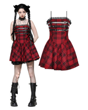 DW1052 - Punk striped ruffle dress