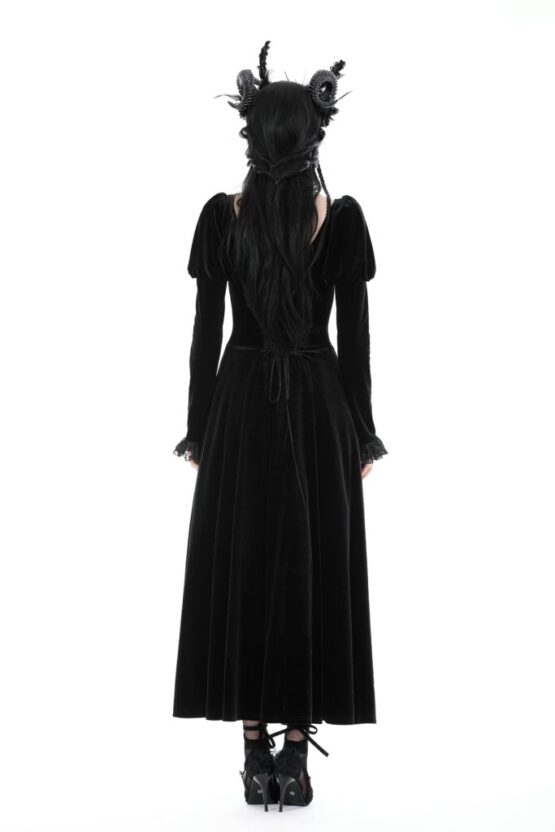 DW877 - Gothic velvet puff sleeve high low dress - Image 2