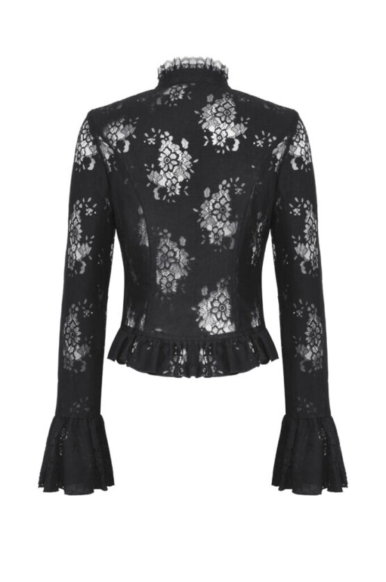 IW120 - Black lace hollow cross blouse - Image 8