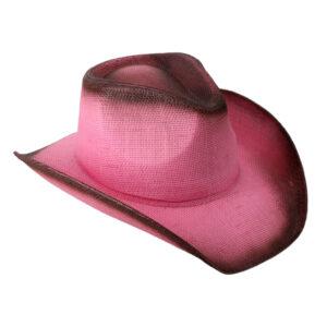 JC535 - Pink western hat with brown edge