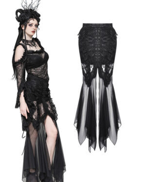 KW365 - Mermaid mesh ruffle skirt