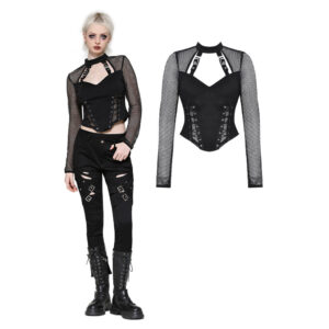 TW616 - Punk dark studded top