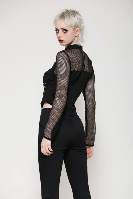 TW616 - Punk dark studded top - Image 8