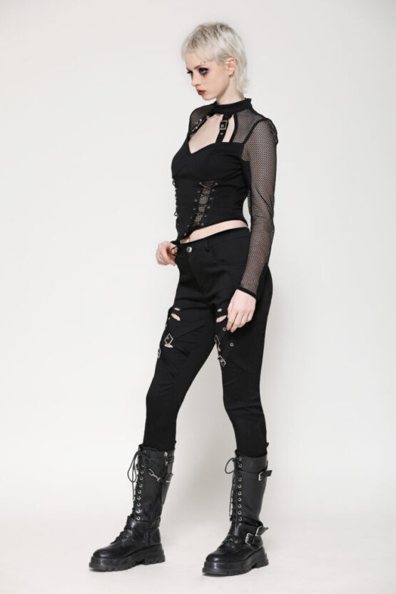 TW616 - Punk dark studded top - Image 6