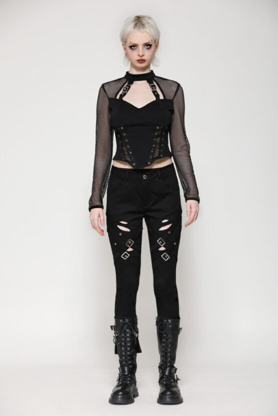 TW616 - Punk dark studded top - Image 4