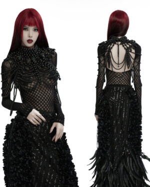 WS739 - Gothic skull beaded neck cover
