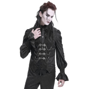 WT089 - Paisley satin damask vest with chain