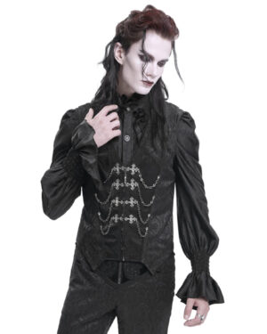 WT089 - Paisley satin damask vest with chain
