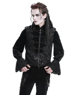 WT090 - Paisley satin damask vest with chain