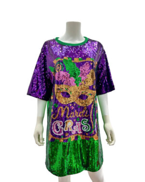 3882 - Mardi Gras sequin dress