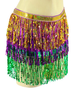 7054MDG - Mardi Gras sequin frill skirt