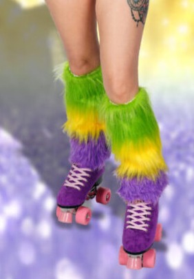 3870 - Mardi gras fur leg warmers