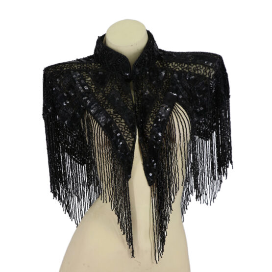 8891 - Beaded Shawl with collar - Image 5