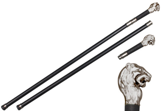 T282002 - 36.5" Walking Cane, Lion Head, gold