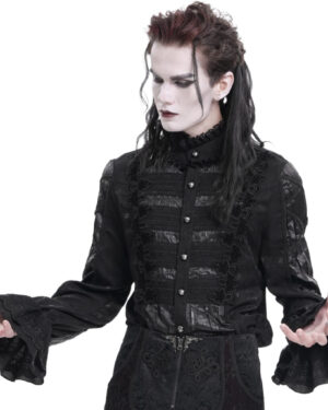 SHT127 - Palace style jacquard ruffles top, shirt