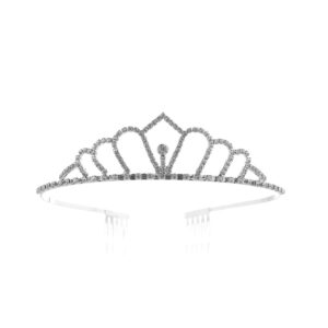 60666 - silver outline crown,tiara..s L7xH1.25xD4.88in outline