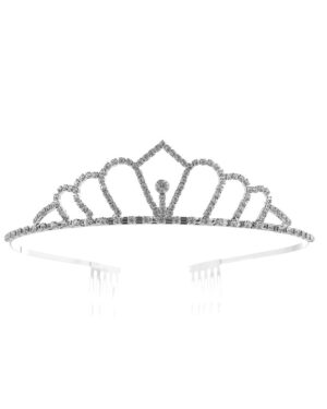 60666 - silver outline crown,tiara..s L7xH1.25xD4.88in outline