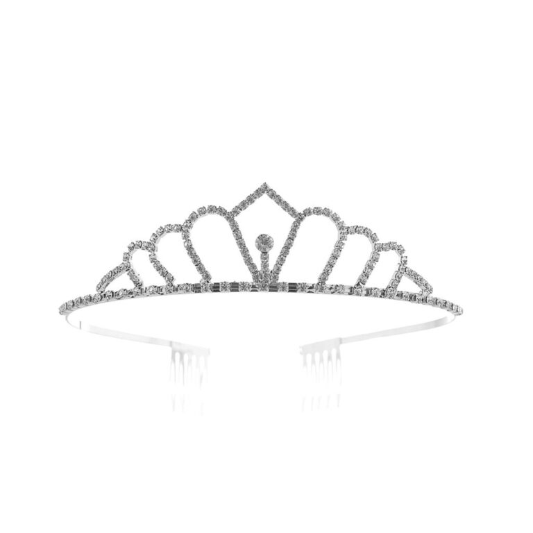 60666 - silver outline crown,tiara..s L7xH1.25xD4.88in outline