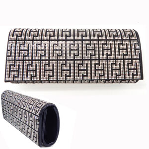 910004 - Luxury silver and black clutch