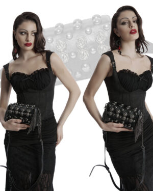 OS756 - Goth rose rivet bag
