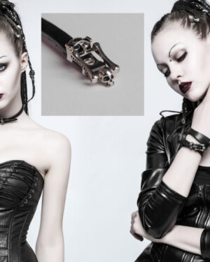 S229 - Punk Skull Adjustable Necklace Choker and/or Bracelet