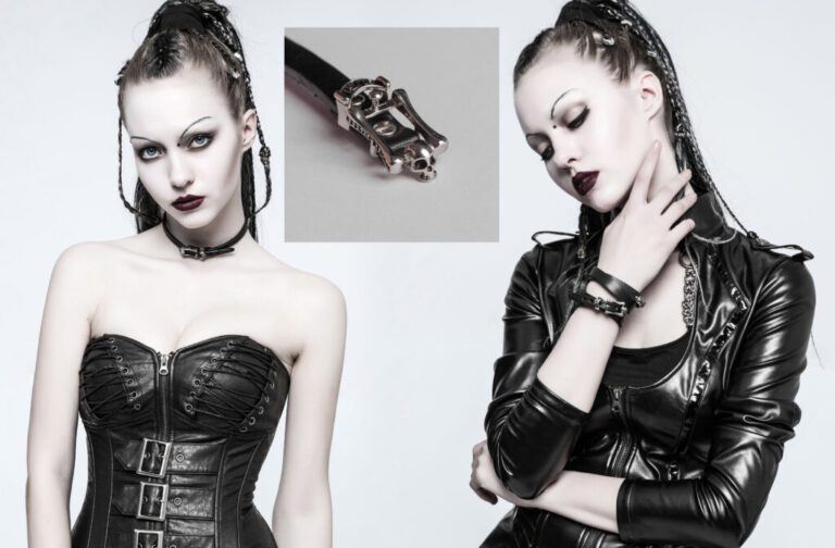 S229 - Punk Skull Adjustable Necklace Choker and/or Bracelet