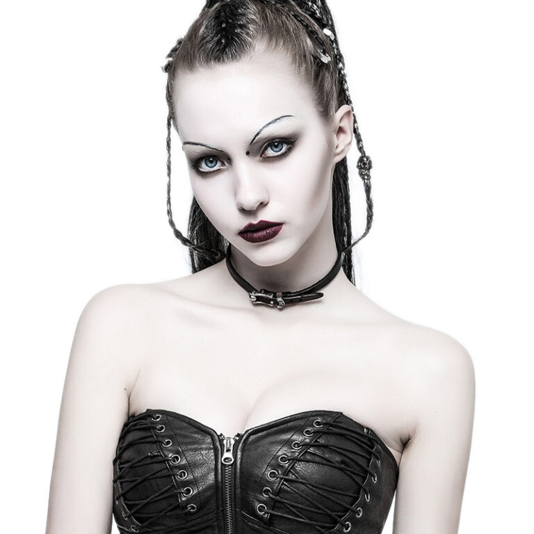 S229 - Punk Skull Adjustable Necklace Choker and/or Bracelet - Image 2